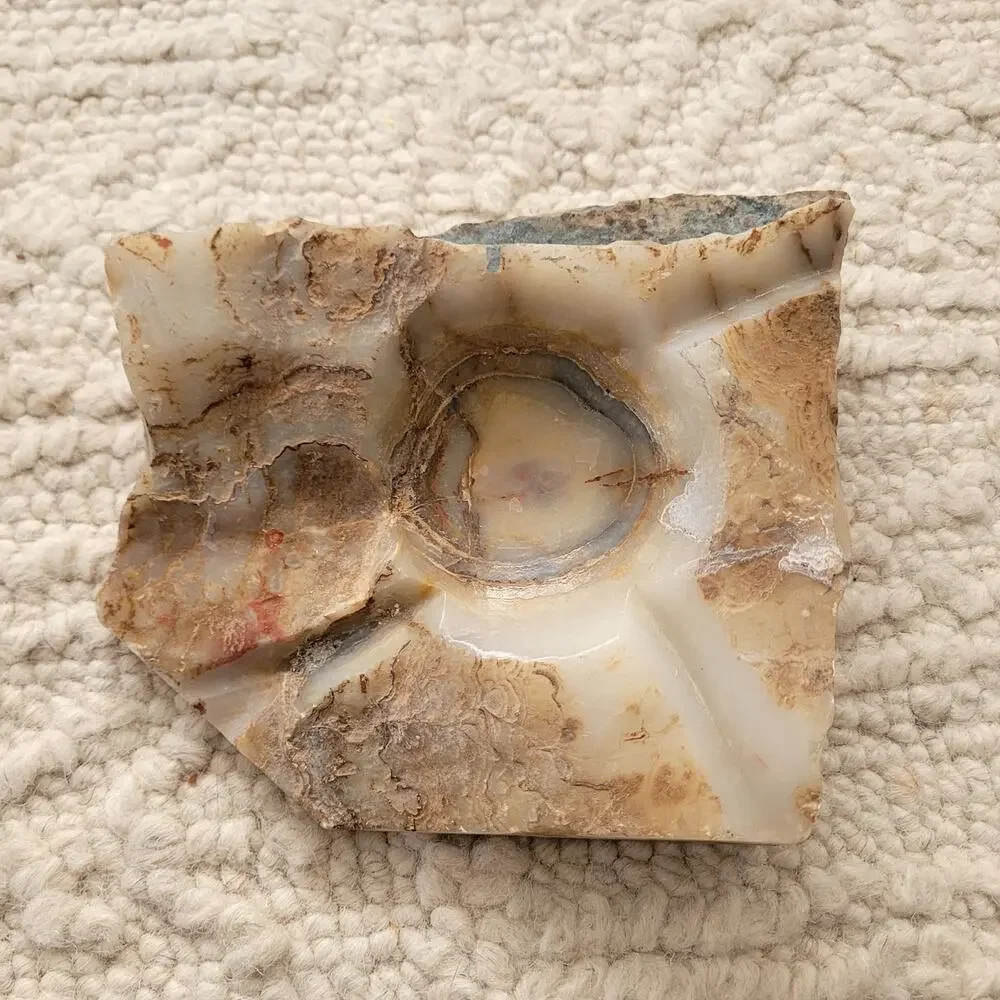 Handcarved Marble Onyx Stone ashtray MCM